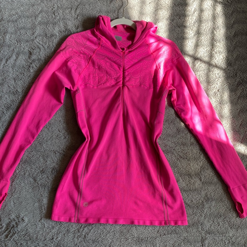ATHLETA pink half zip up top size XL fits a M